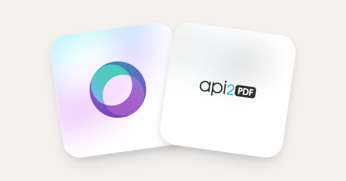 SPIRITT connected to Api2Pdf